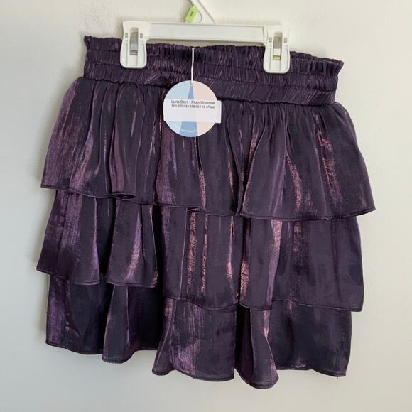 Pleat *PLUM SHIMMER* Luna Skirt size 16 - Picture 2 of 4